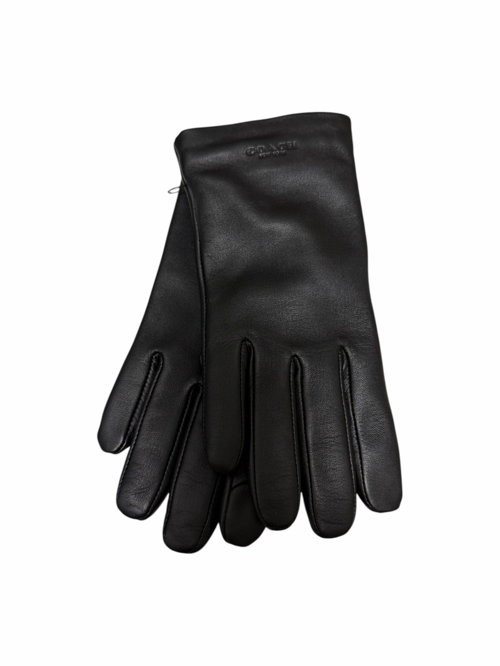 Coach Solid Black Leather Gloves